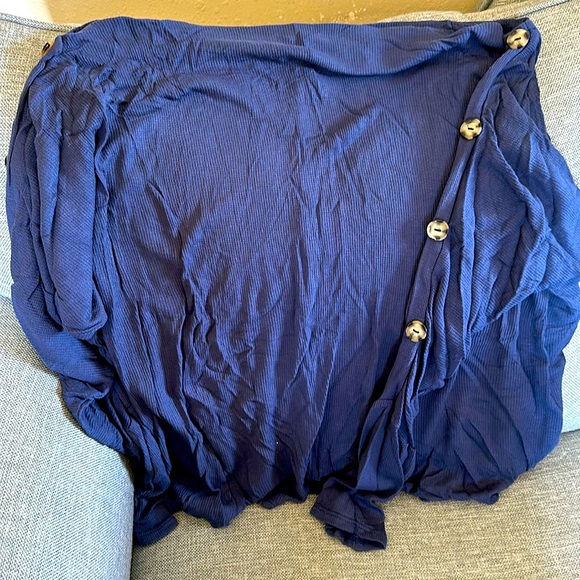 Adora Large Navy Wide Neck Top - Picture 2 of 6